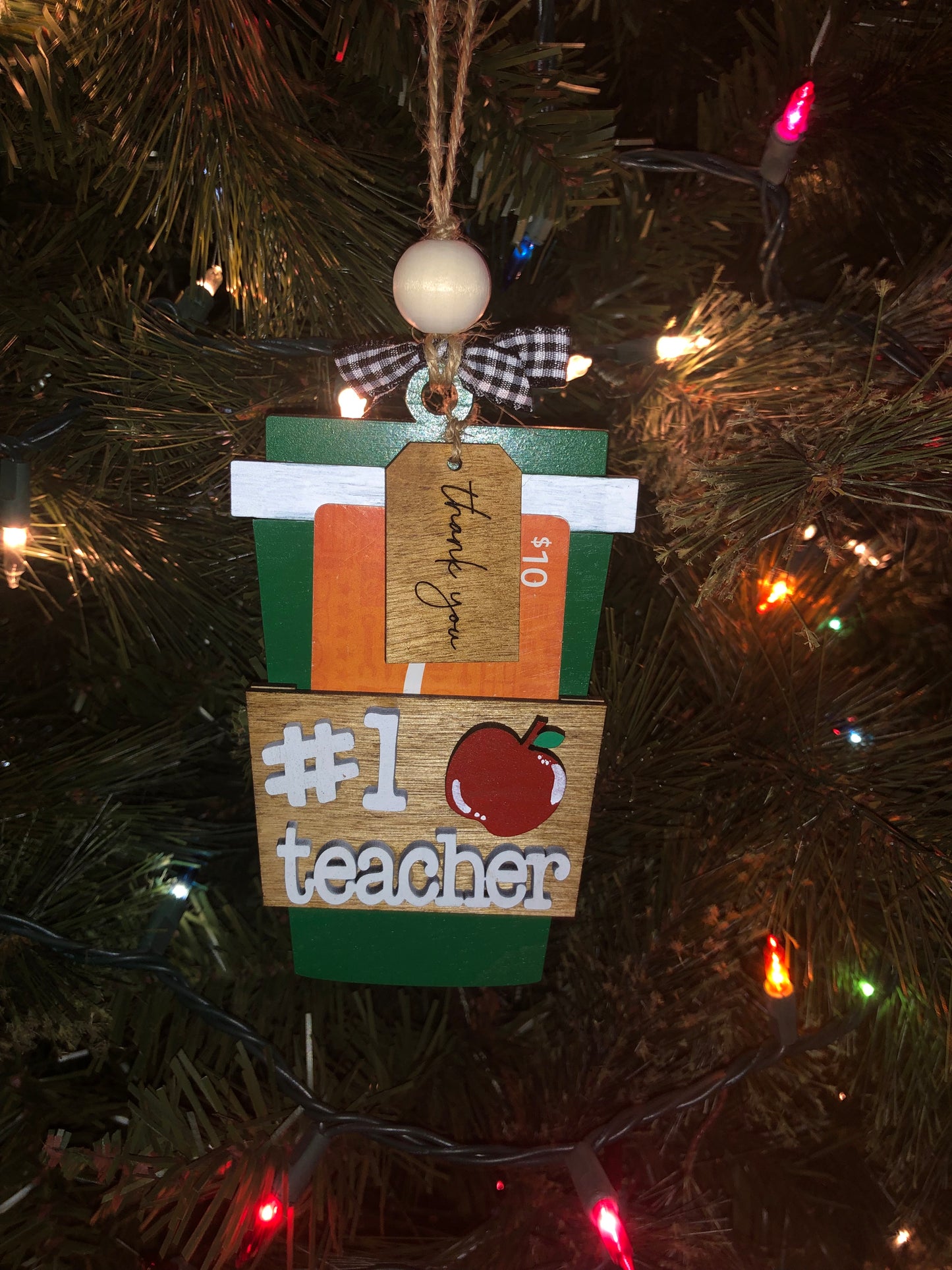 #1 Teacher Gift Card ornament